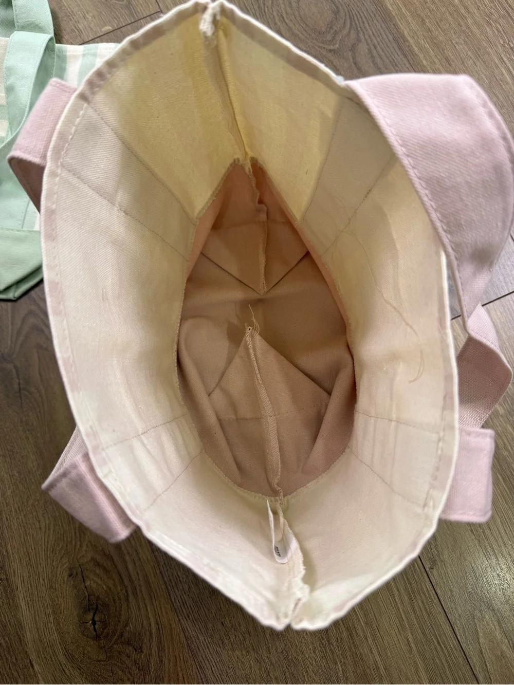 NWT Trader Joe’s Striped Mini Canvas Tote Bags Set of 4 Pastel Colors Spring
